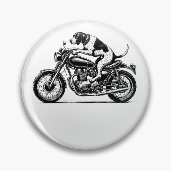 Item preview, Cool English Pointer Riding a Motorcycle Biker Dog Lover designed and sold by Kimberley King Art  King Art.