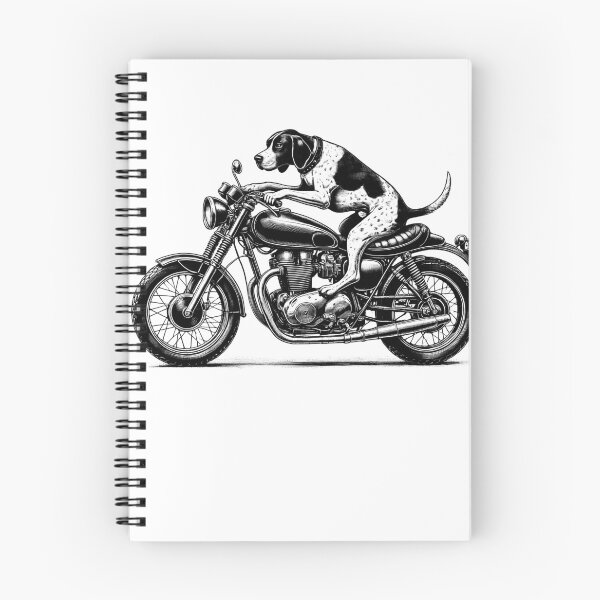 Item preview, Cool English Pointer Riding a Motorcycle Biker Dog Lover designed and sold by Kimberley King Art  King Art.