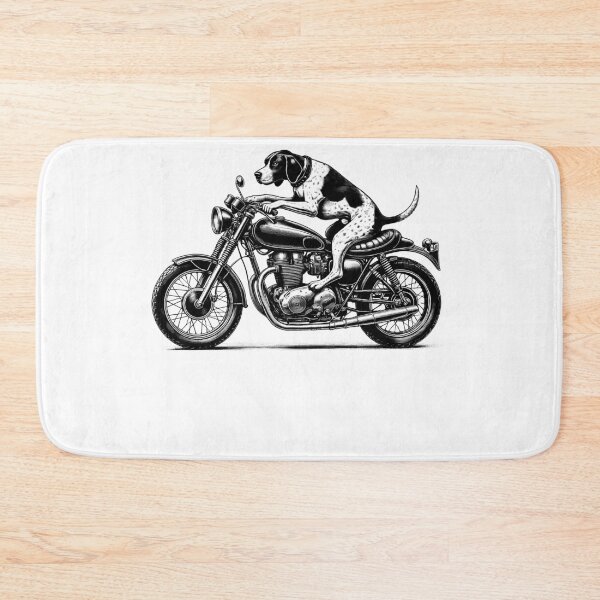 Item preview, Cool English Pointer Riding a Motorcycle Biker Dog Lover designed and sold by Kimberley King Art  King Art.