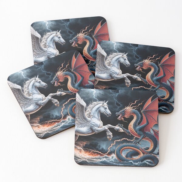 Item preview, Pegasus v Dragon AI Fantasy Scene designed and sold by Skye Ryan-Evans.