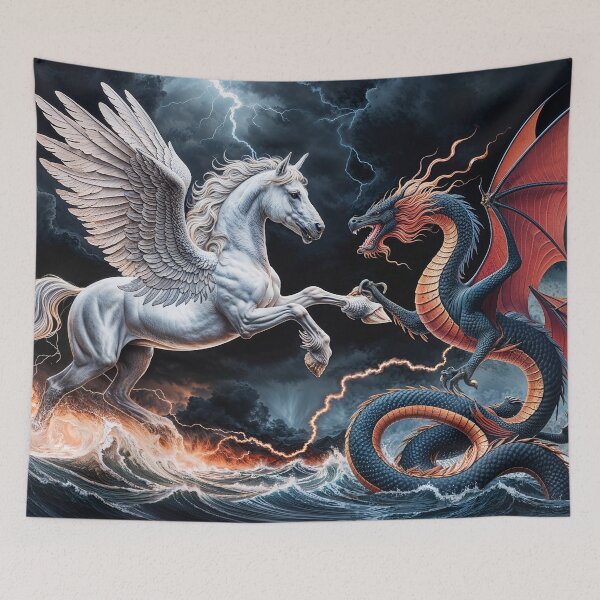 Item preview, Pegasus v Dragon AI Fantasy Scene designed and sold by Skye Ryan-Evans.