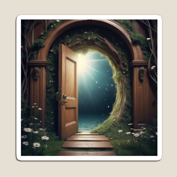 Item preview, door opens to another world sticker designed and sold by the velvet threshold.