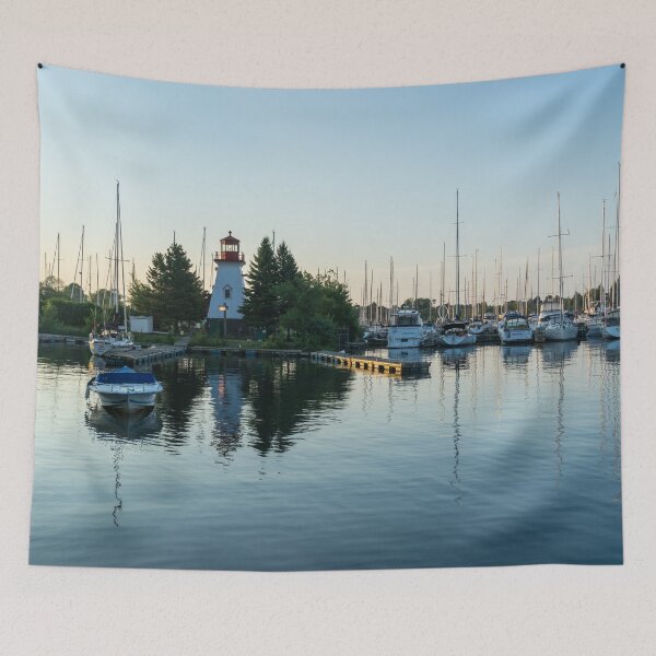 Item preview, Lighthouse Daybreak at the Yacht Club designed and sold by Georgia Mizuleva.