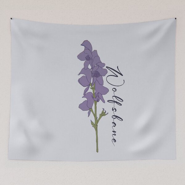 Item preview, Calligraphy Wolfsbane Flowering Botanical designed and sold by Skull Fern.