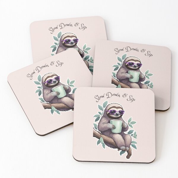 Item preview, Slow Down and Sip Sloth Chillin with a Coffee Cup designed and sold by RoseCandi.