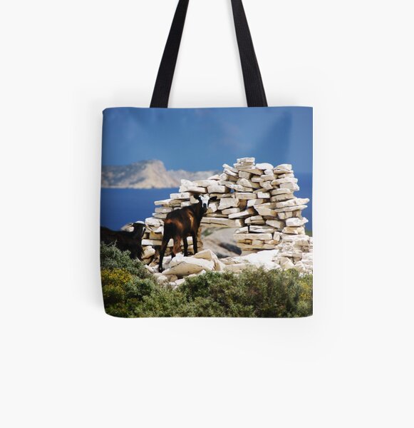 LA CHEVRE DE MOUTSOUNA, NAXOS, CYCLADES Tote bag doublé
