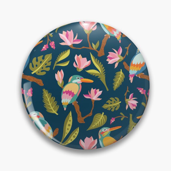 Item preview, Vibrant Kingfishers and Pink Magnolias designed and sold by Elisabeth Coelfen.
