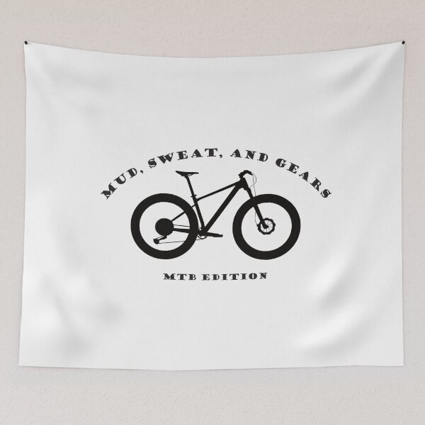 Item preview, Mud, Sweat, And Gears| MTB Edition | Mountain Bike Black Silhouette  designed and sold by Printastic Digital .