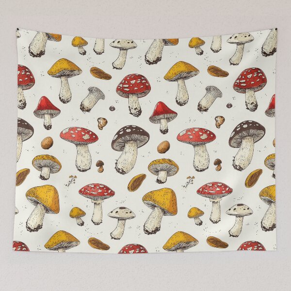 Item preview, Vibrant mushroom art showcasing forest diversity designed and sold by Piotrek0001.