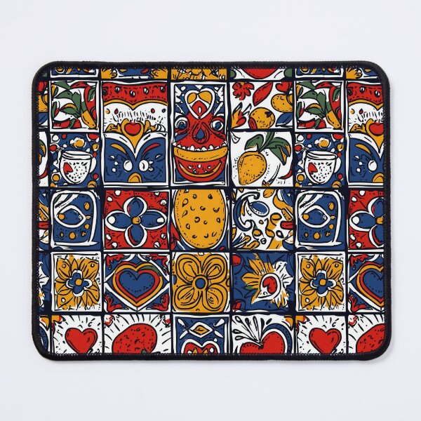 Item preview, Vibrant hearts and flowers on square tiles designed and sold by Piotrek0001.