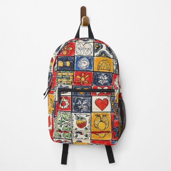 Item preview, Brightly colored tile-inspired art with hearts designed and sold by Piotrek0001.