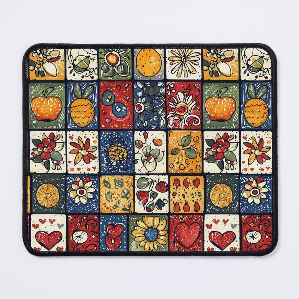 Item preview, Playful floral and fruit-themed decorative tiles designed and sold by Piotrek0001.