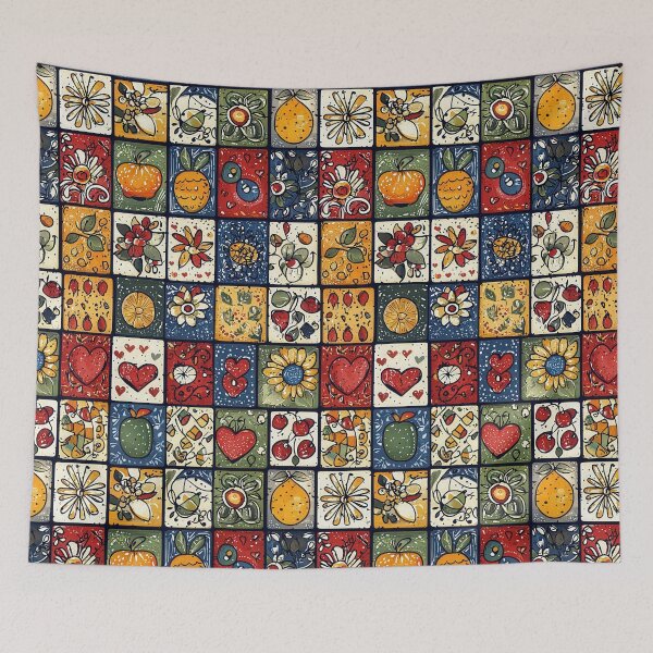 Item preview, Playful floral and fruit-themed decorative tiles designed and sold by Piotrek0001.