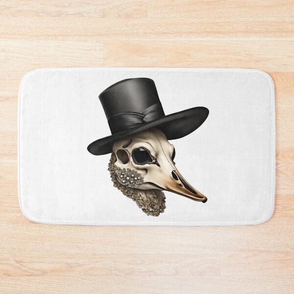 Item preview, A dapper duck skull, adorned with a top hat and jeweled cravat, offers a whimsical yet macabre aesthetic. designed and sold by KanDa-Shop.