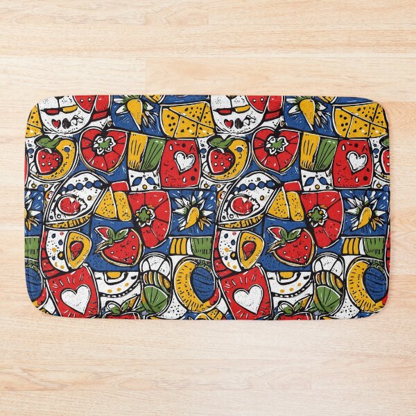 Item preview, Colorful ceramic-inspired tile design with flowers designed and sold by Piotrek0001.