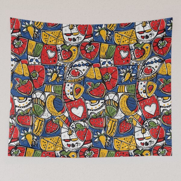 Item preview, Colorful ceramic-inspired tile design with flowers designed and sold by Piotrek0001.