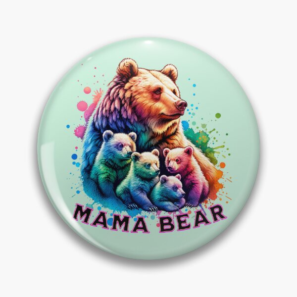 Item preview, Multicolor Mama Bear and Cubs Paint Splash Design designed and sold by 2ndSketch.
