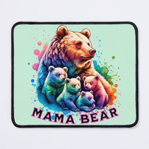 Item preview, Multicolor Mama Bear and Cubs Paint Splash Design designed and sold by 2ndSketch.