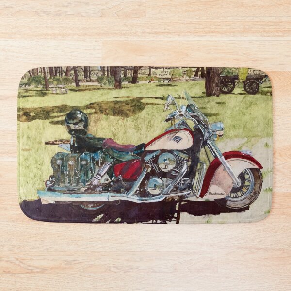 Item preview, Roadside Reverie _ Classic Motorbike In Rural Setting  designed and sold by Zilpa’s Prints.