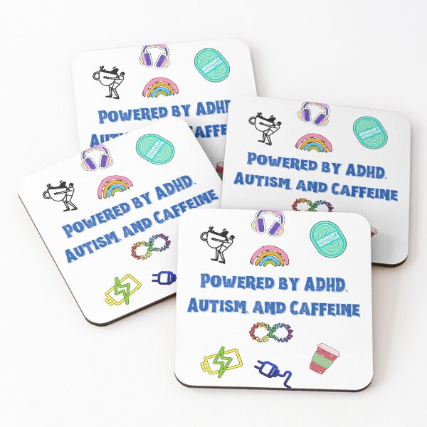 Item preview, Powered by ADHD, Autism and Caffeine designed and sold by TheNeuroVerse.