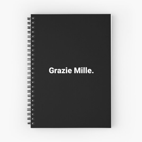 Item preview, Grazie Mille. designed and sold by Text-based T-Shirts and Gifts.