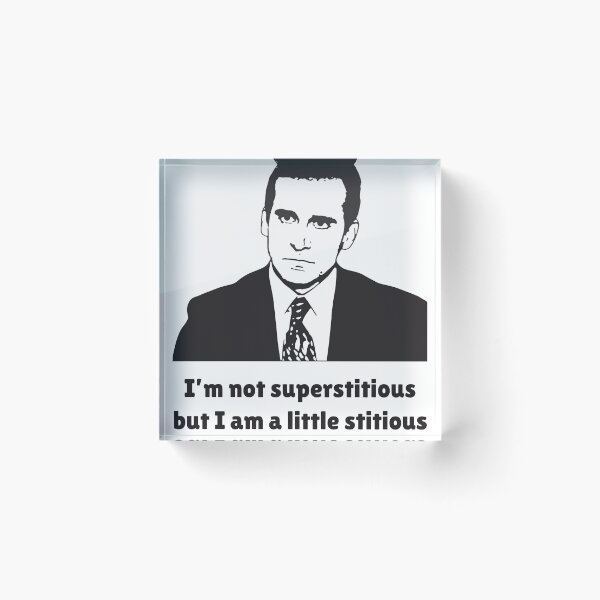 Item preview, I’m Not Superstitious, But I Am A Little Stitious' | The Office Funny Fan Tee designed and sold by Thread Lightly.