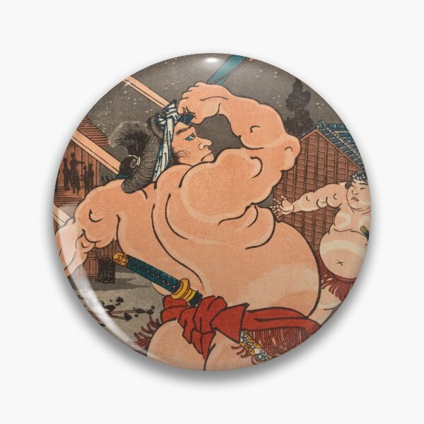 Item preview, Sumo Wrestlers Fighting - Antique Japanese Ukiyo-e Woodblock Print designed and sold by VintageSpaceArt.