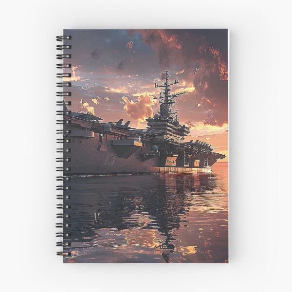 Item preview, Majestic Military Aircraft Carrier Basking in Vibrant Sunset designed and sold by CheerForGoods.
