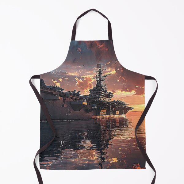 Item preview, Majestic Military Aircraft Carrier Basking in Vibrant Sunset designed and sold by CheerForGoods.