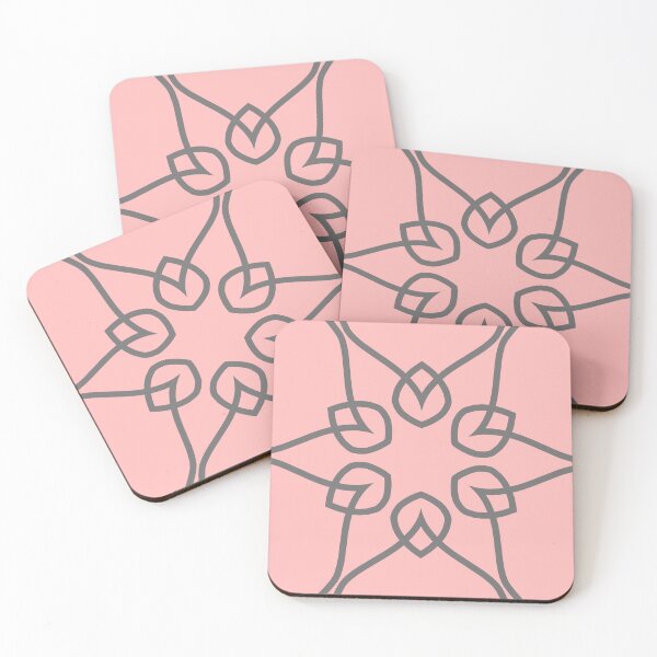 Item preview, Petal Pattern in Gray and Peach Pink designed and sold by KeksWorkroom.