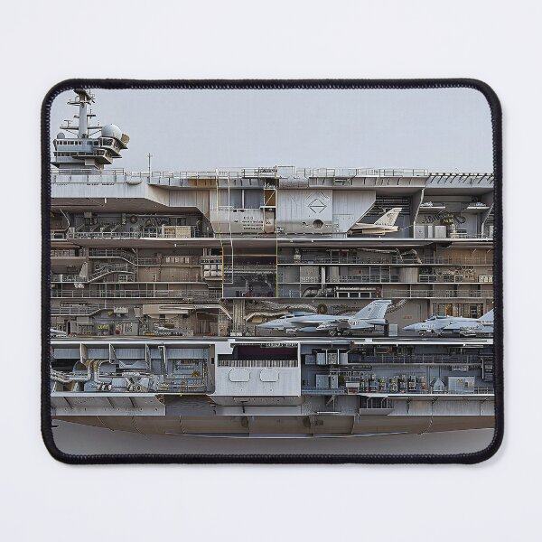 Item preview, Intricate Cross Section View of a Highly Advanced Military Aircraft Carrier designed and sold by CheerForGoods.