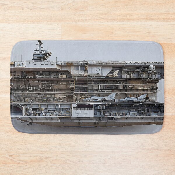 Item preview, Intricate Cross Section View of a Highly Advanced Military Aircraft Carrier designed and sold by CheerForGoods.