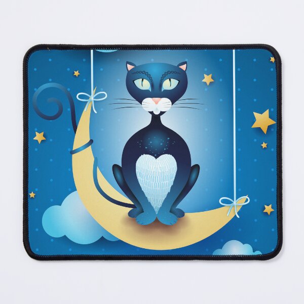 Item preview, Over the Moon, black cat designed and sold by LuisaVenturoli.