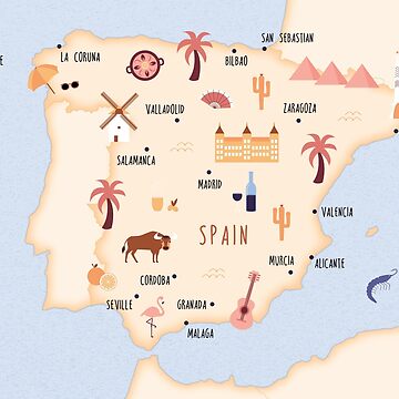 Artwork thumbnail, Illustrated map of Spain by ymkesinfogr