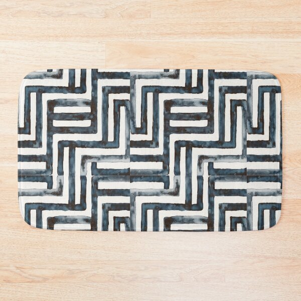 Item preview, Watercolor Navy Blue Greek Key Pattern designed and sold by Tamas Das.