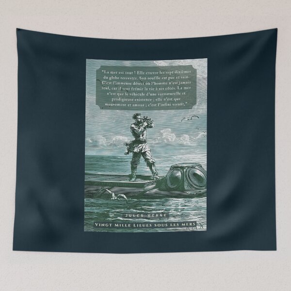 Item preview, Citation de Jules Verne:  La mer est tout ! Elle couvre les sept dixièmes du globe terrestre. Son souffle est pur et sain. designed and sold by artbleed.