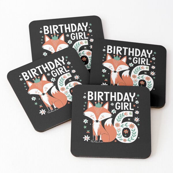 Item preview, Birthday Girl 6: Fox Crown with Floral Woodland Design designed and sold by Hananiah Merch.
