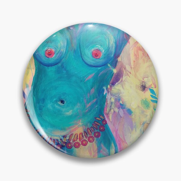 Item preview, Female nude intuitively created from a colorful background designed and sold by margikunst.