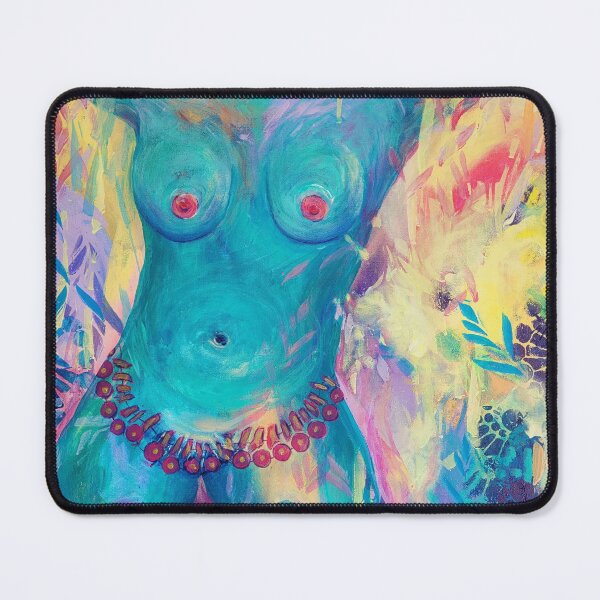Item preview, Female nude intuitively created from a colorful background designed and sold by margikunst.