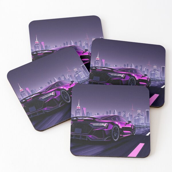 Item preview, Concept Audi S6 on the highway with city neon art style designed and sold by Salimgor Hangaround Music.