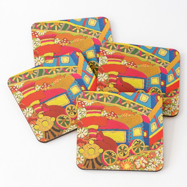 Item preview, Steam train in daisies designed and sold by Gluecknika.
