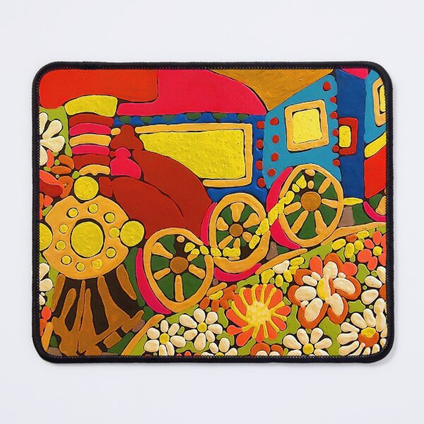 Item preview, Steam train in daisies designed and sold by Gluecknika.