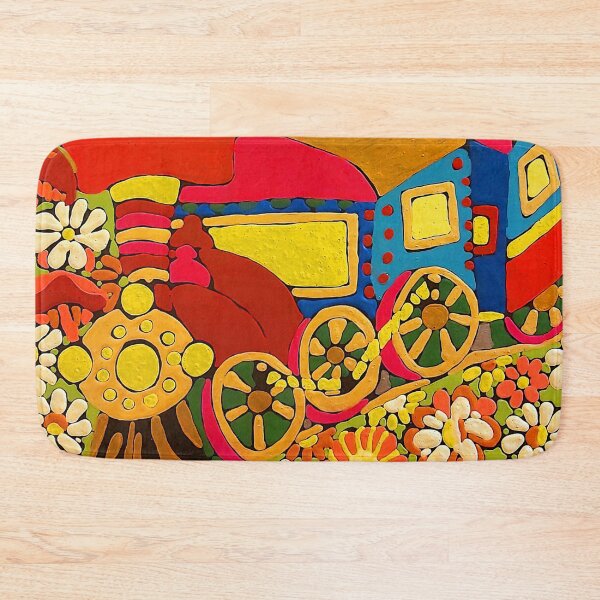 Item preview, Steam train in daisies designed and sold by Gluecknika.