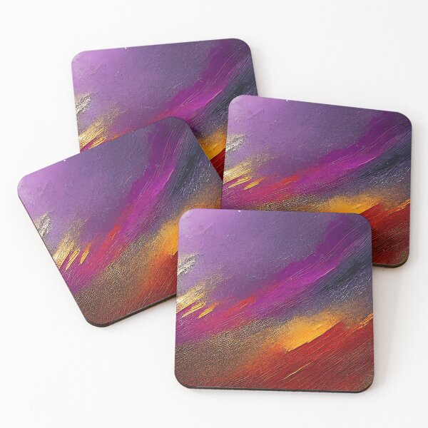 Item preview, Vibrant mix of purple, orange, and yellow hues create an abstract, cloud-like painting designed and sold by homydesign.