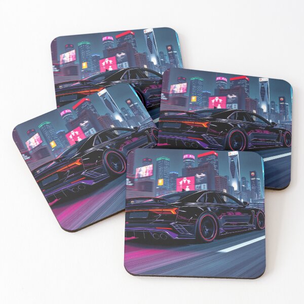 Item preview, Audi S6 on the highway with city neon art style designed and sold by Salimgor Hangaround Music.