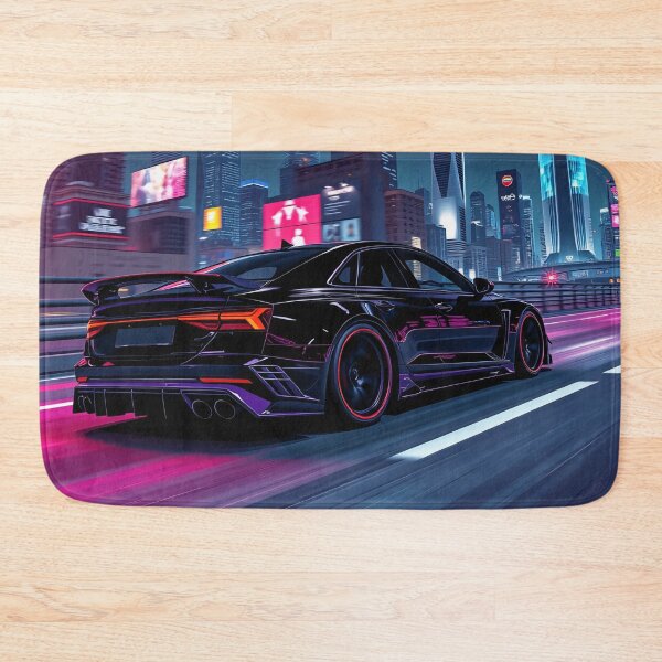 Item preview, Audi S6 on the highway with city neon art style designed and sold by Salimgor Hangaround Music.