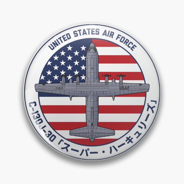 Item preview, USAF C-130J-30 Super Hercules Military Transport Aircraft Merica ROUNDEL HD 4C Illustration designed and sold by MIL-ART-JPN.