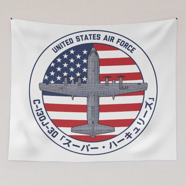 Item preview, USAF C-130J-30 Super Hercules Military Transport Aircraft Merica ROUNDEL HD 4C Illustration designed and sold by MIL-ART-JPN.
