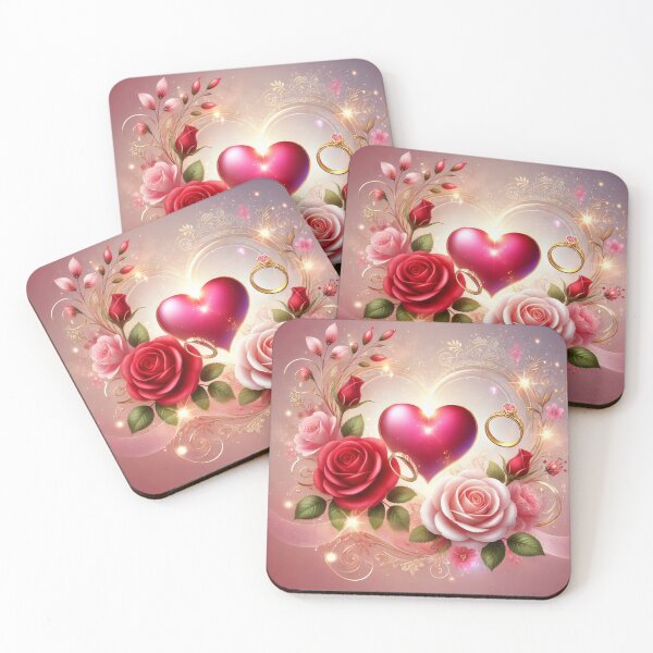 Item preview, Romantic Heart with Roses and Sparkles designed and sold by MZCREATIONS144.
