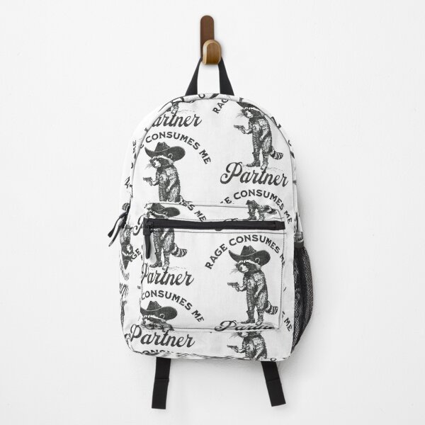Item preview, Rage Consumes Me Partner Western Cowboy Raccoon Meme designed and sold by DreamyNature.